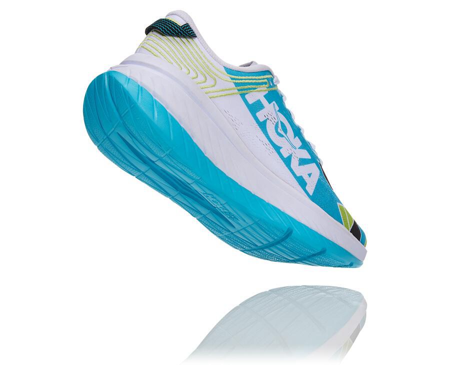 Hoka One One Ironman Kona Carbon X Löparskor Herr - Blå/Vita - KMRWF-0614